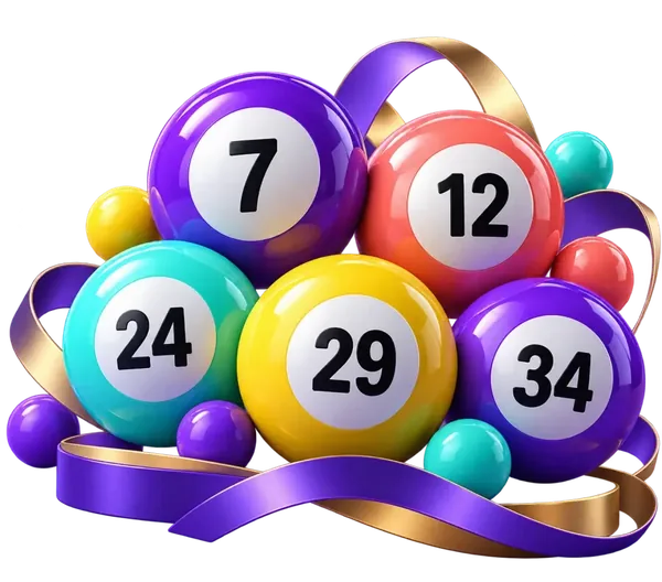 Rätta lottoraden: lottobollar med numren 7, 12, 24, 29 och 34 för lotto lördag resultat